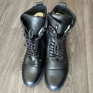 Oker Women’s Black Lined Combat Style Boots Size 8